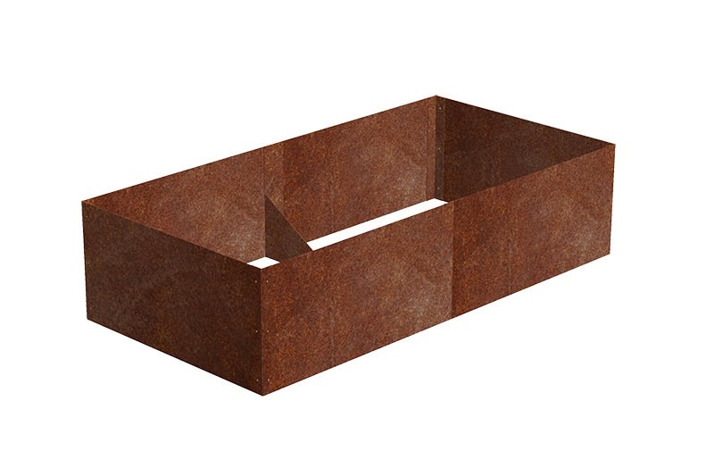 kovovy vyvyseny zahon vivo 1012 74x148x36 cm corten