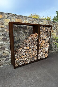 uloziste palivoveho dreva z cortenu