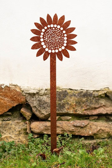 zahradni dekorace slunecnice 1052 70x20 cm cortenna zahrade