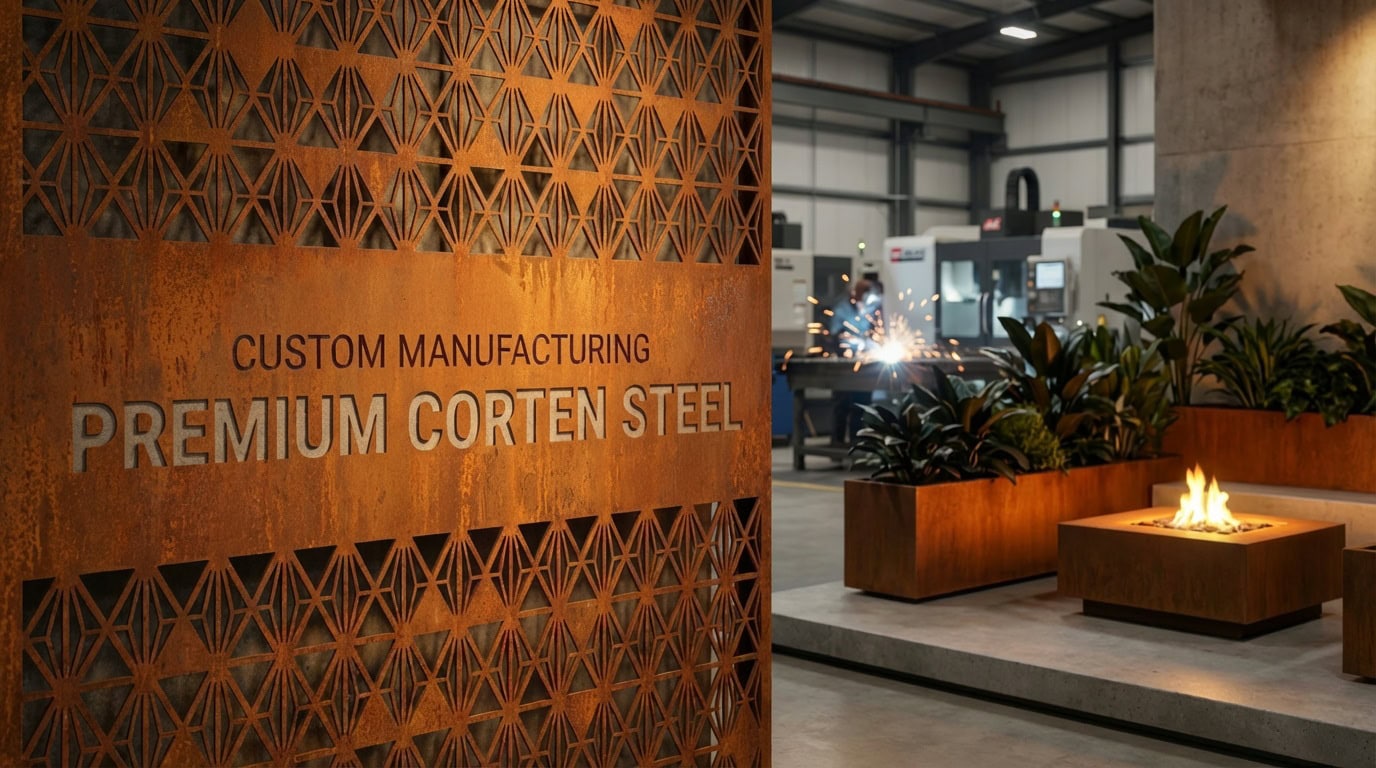 Vlastní zakázková výroba z cortenu, design na míru, kvalitní kovové výrobky, moderní design, odolná ocel.