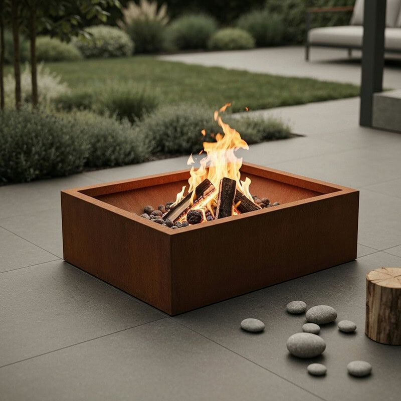 Moderní ohniště na zahradu: Corten vs. litina 2026 Featured Image